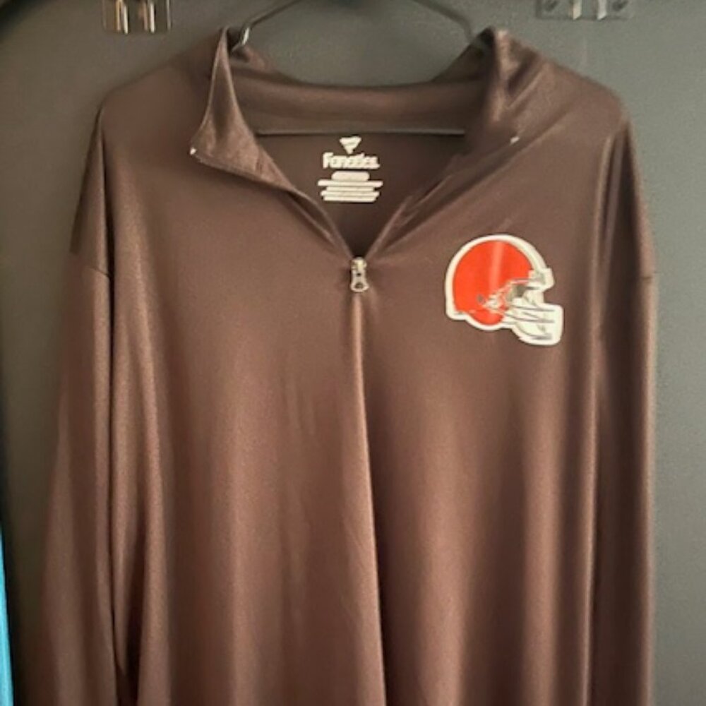 Cleveland Browns Fanatics Quarter-Zip Shirt 3XL — Long Sleeve